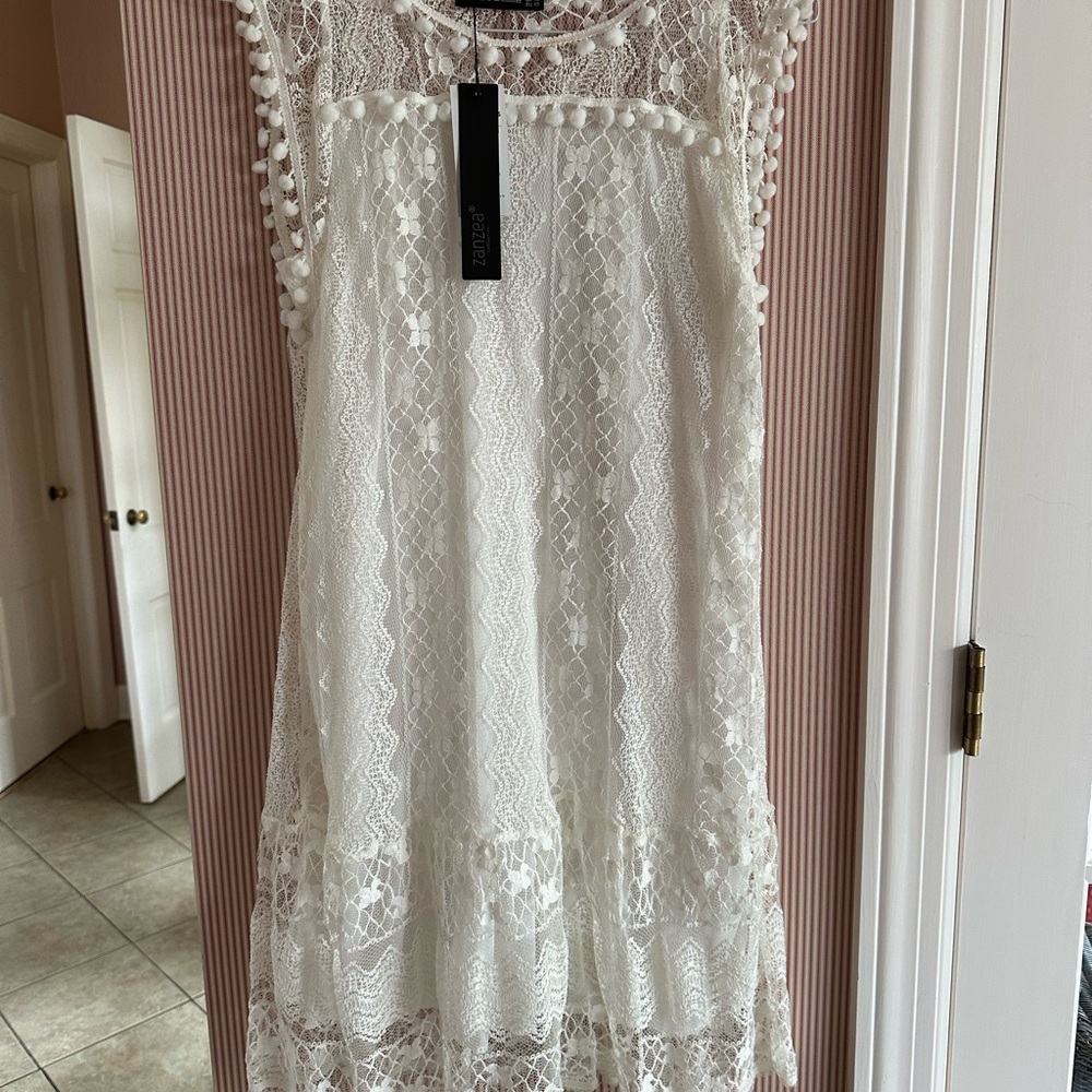 Zanzea White Lace Dress